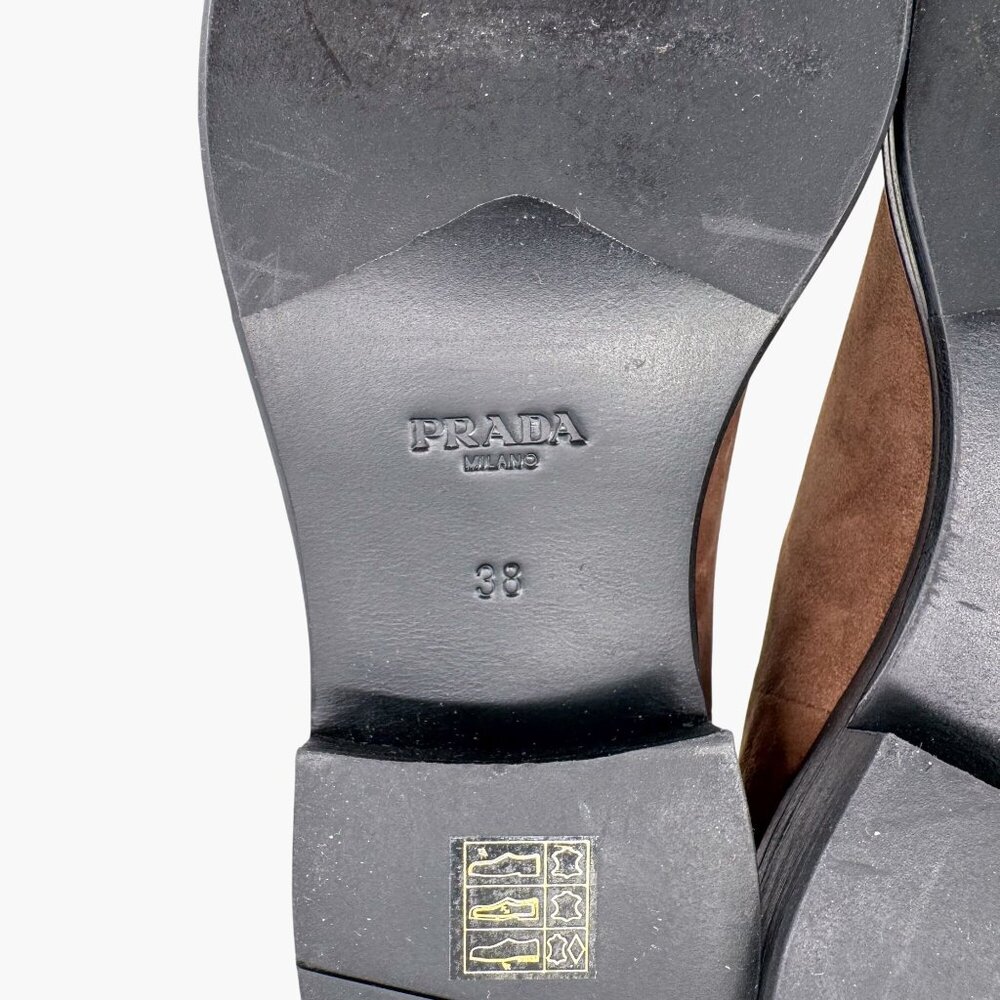 Prada Brown Suede Chelsea Ankle Boots - Picture 13 of 14
